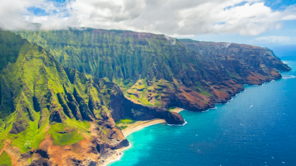 Kauai Mountain range & ocean