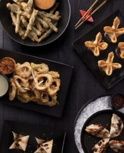 PF Changs Happy Hour Menu Items- Calamari, Gyoza, Dumplings